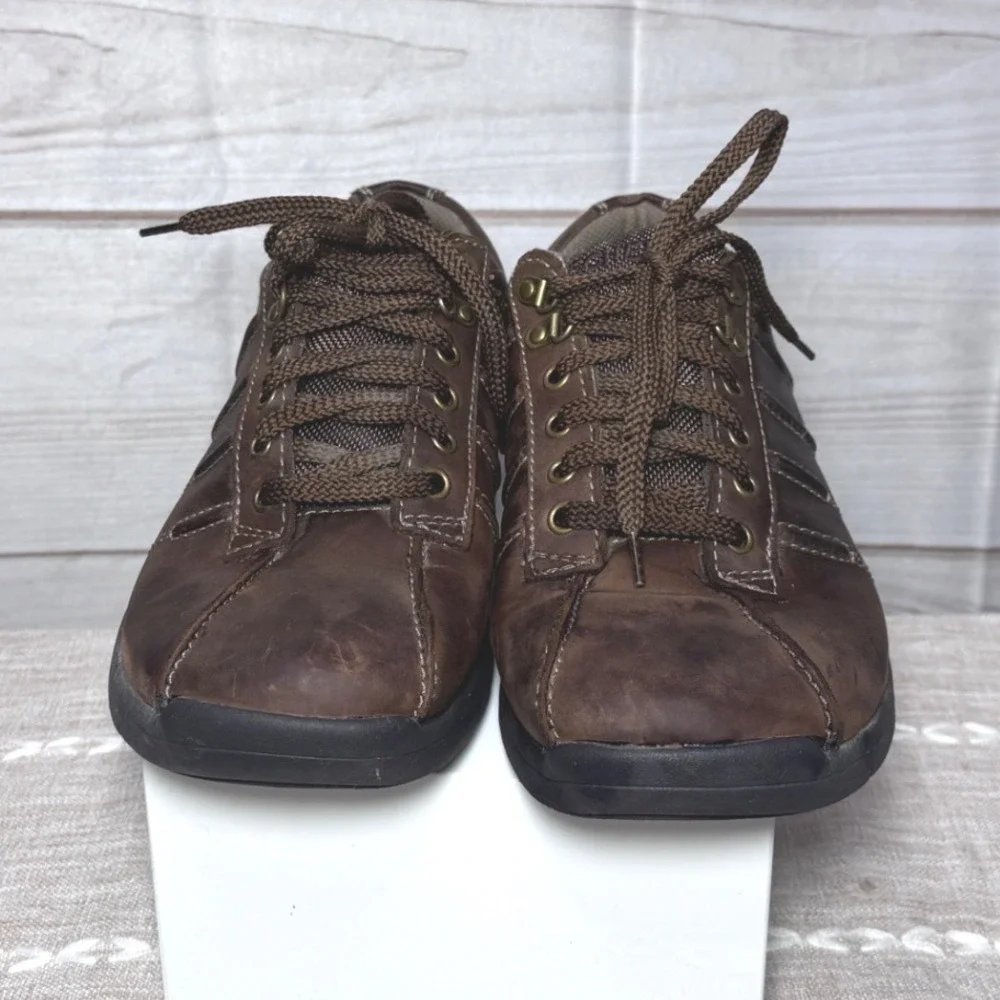 Skechers Mens 60745 Brown Leather Casual Comfort Oxford Shoes Size 10